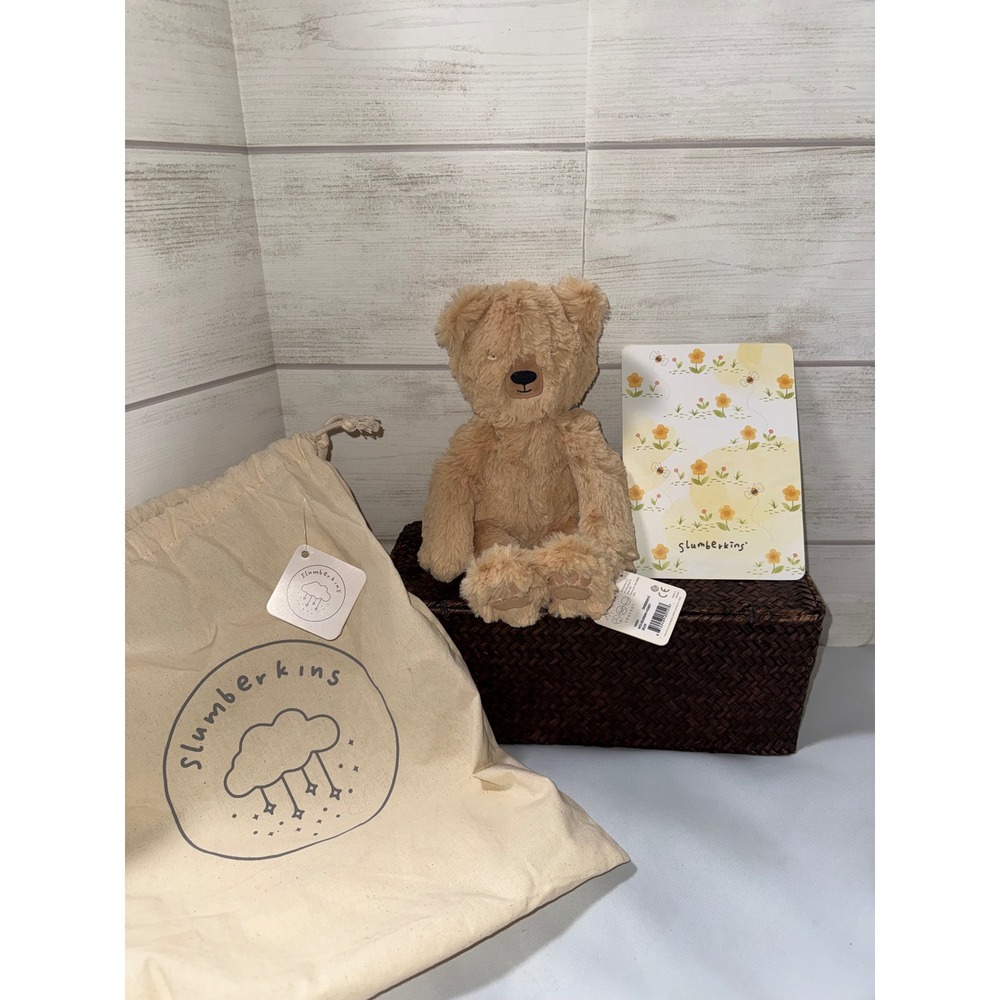 Slumberkins Honey Bear Kin Plush Tan Teddy Bear Affirmation Card & Bag 150501
